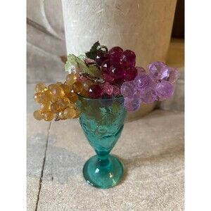 French Vintage Grape clusters from 1960’, Faux acrylic grapes on the vine